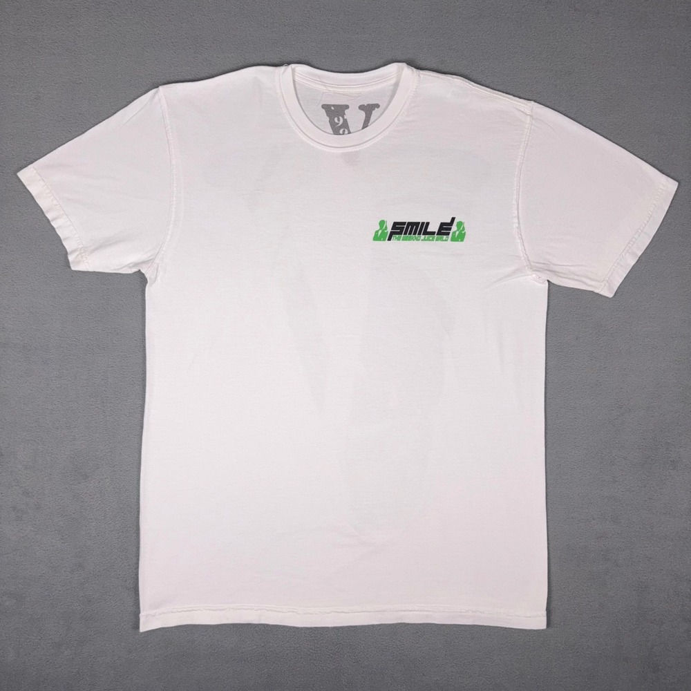VLONE x Juice WRLD 999 Smile T-Shirt Green Black V Logo White Mens M